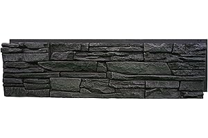 GenStone Faux Stacked Stone Panel 41" x 11.25" in Iron Ore Color for Do It Yourself Friendly Home Improvement Projects