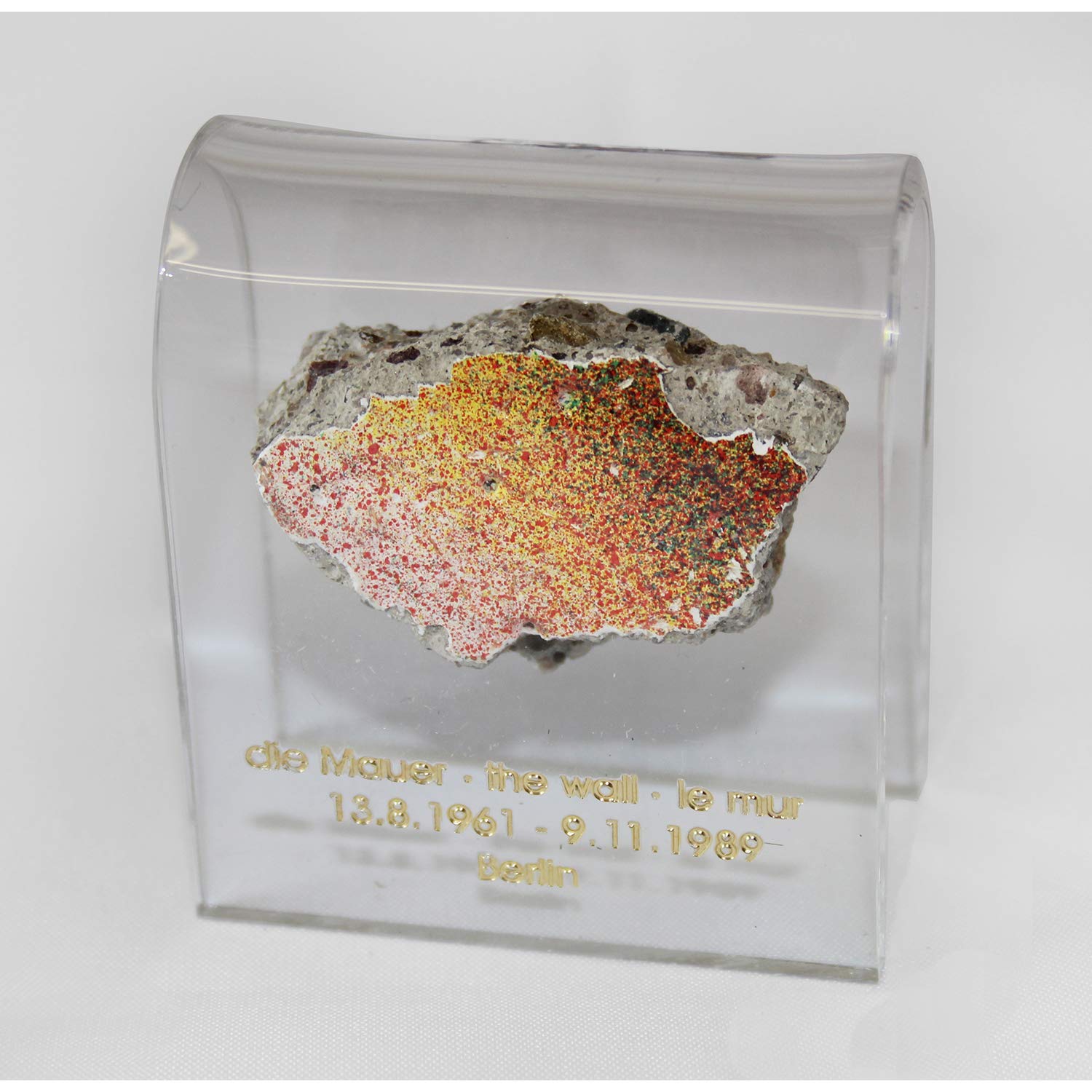 A Piece of the Berlin Wall in an Acrylic Display - Size Small