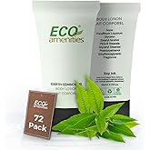 ECO amenities Mini Lotion Bulk - 72 Count 0.75 fl oz (22 ml) Tubes - Travel Size Toiletries & Body Lotion Tubes - Green Tea Scent for Hotel Amenity Kit & Spas