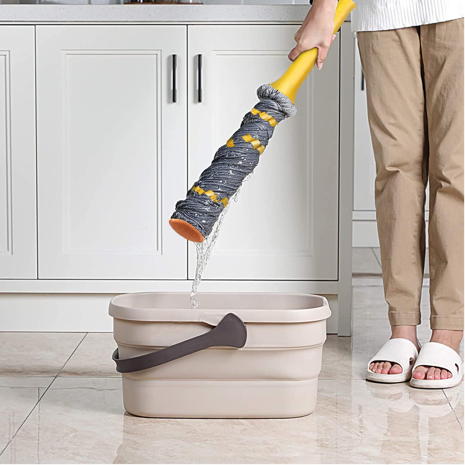 Self Wringing Twist Mop, Wet Mop for Floor Cleaning with 57 