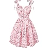 Scarlet Darkness Floral Mini Dress for Women Teens Summer 2026 Fairy Corset Sundress Graduation Dresses