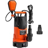 Prostormer 1HP 4200GPH Clean/Dirty Submersible Sump Pump | Water Pump with 29ft max lift, Handles 1.25" Solids, Auto Float Switch, for Tanks/Basements/Window Wells