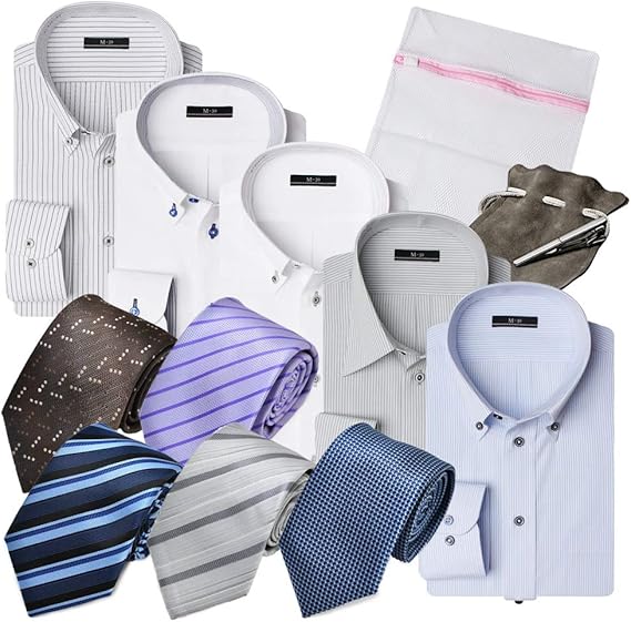 Amazon アトリエサンロクゴ 福袋 12点セット ワイシャツ ネクタイ タイピン 洗濯ネット イージーケア 形態安定 長袖yシャツ メンズ At Luckyb Sh5ne5t1 福袋12点セット 日本 M 日本サイズm相当 福袋 通販