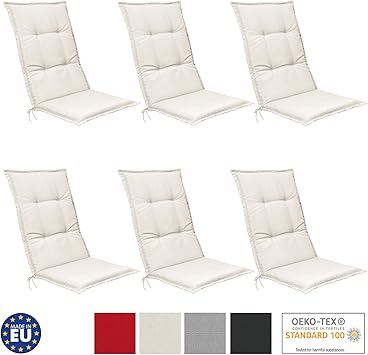 6 Er Set Sitzkissen Auflagen Fur Hochlehner Sessel Gartenstuhle Kissen Polster