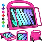 SUPLIK Kids Case for iPad mini 7 (A17 Pro) 2024 & iPad mini 6 (A15) 2021, 8.3-inch iPad mini 6th/7th Generation Case with Screen Protector, Durable Shockproof Kids Cover with Handle Stand, Pink