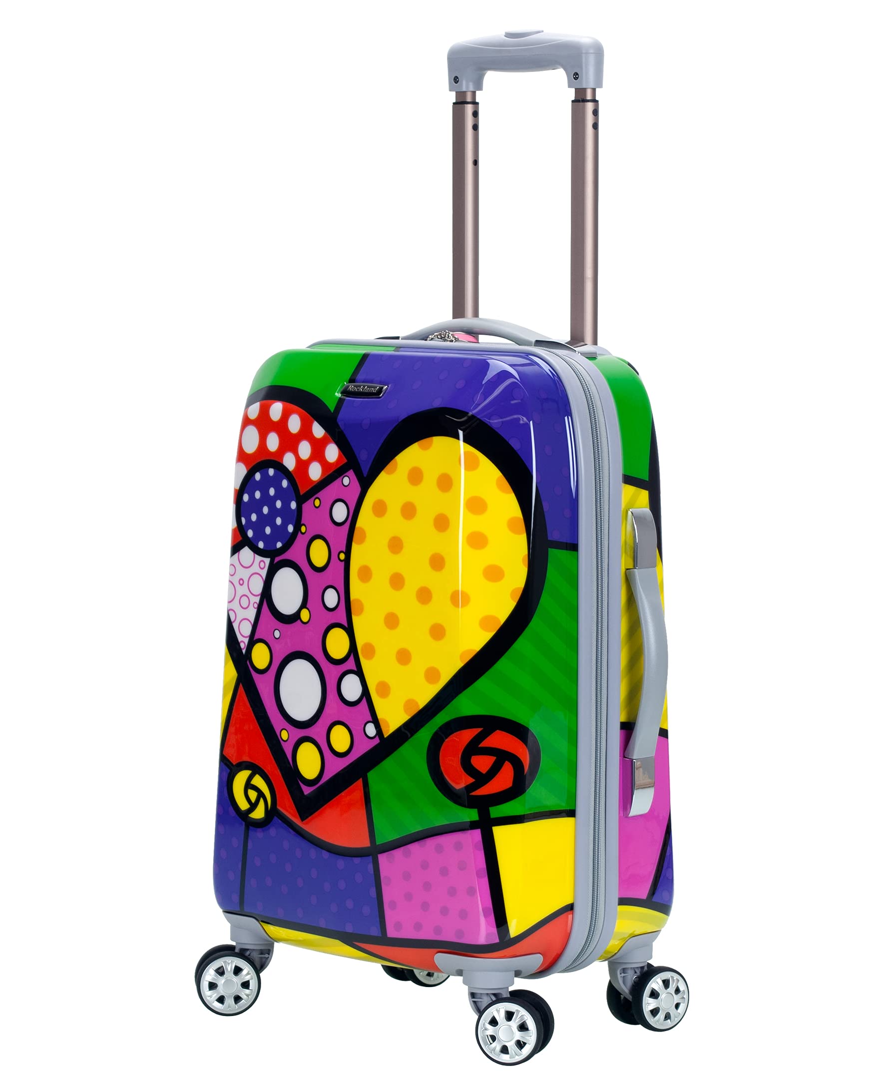 Rockland Departure Hardside Spinner Wheel Luggage, Heart, 2-Piece Set (20/28)