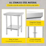 KITGARN Stainless Steel Work Table 24x24x31 Inch Commercial Kitchen Prep NSF view 5
