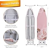 Sherwood Ironing Board Cover 124x38cm 100% Cotton Pink Flowers Thick Felt view 2