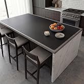 Extra Large Silicone Mats for Kitchen Counter, Heat Resistant Mat, Nonslip Kitchen Countertop Protector Mat, Cuttable Counter Protector Mats for Island Workbench(47.3''x23.6''Black)