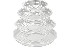 Bamworld 20 Pack Plant Saucers(6/8/10/12 Inch) Clear Plastic Drip Trays for Indoor & Outdoor Planters