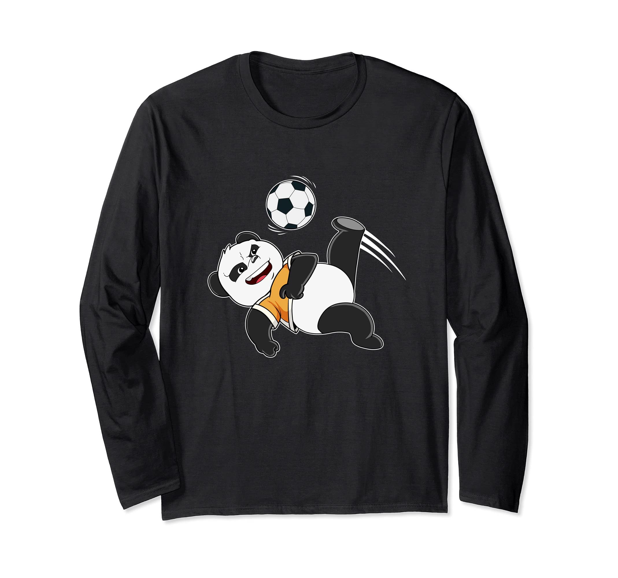 Funny Panda Bear Soccer Team Player Kicker Sports Long Sleeve T-Shirt