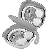 Comecase Universal Hard EVA Shell Headphone Case - Double-Sided Storage for 2 Wireless Headphones, Compatible with Sony WH-1000XM6/WH-CH720N, for JBL Tune 510BT/720BT, for Soundcore Q20/Q30 -Silver