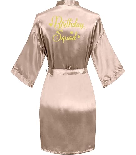 21-teiliges Damen-Bademantel-Set „Queen Squad“ – Satin-Kimono Mit Augenmaske & Haargummi, 7-fach