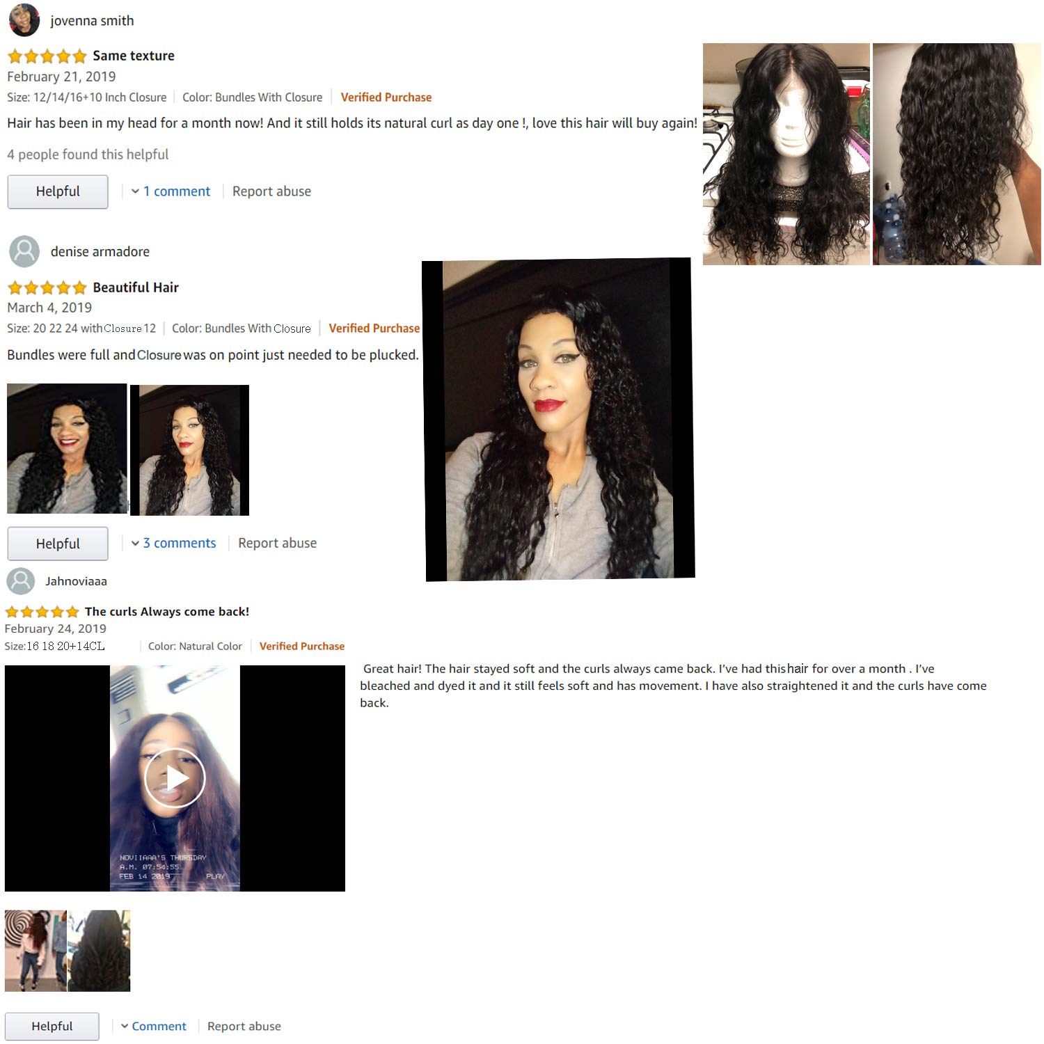 Amazon Com Iwish Water Wave Brazilian Hair 3 Bundles With Closure