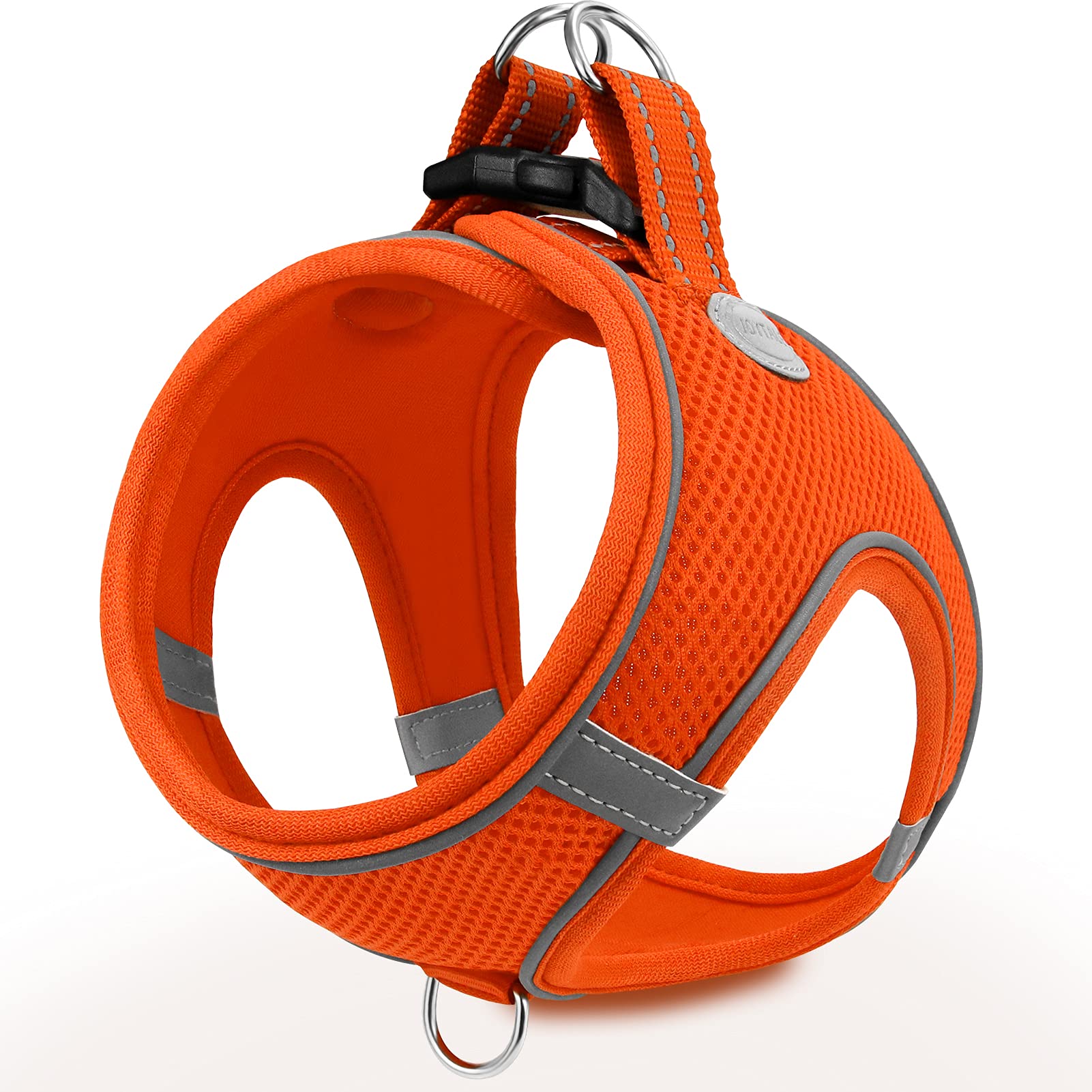 Joytale Step in Dog Harness,Soft Mesh Reflective Breathable Vest Harnesses,Easy Walk Harness with Safety Buckle for Medium Dogs,XL,Orange