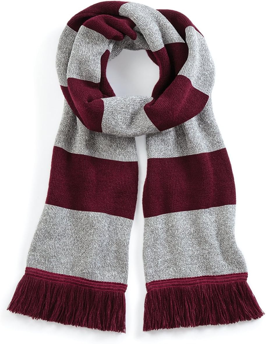 Beechfield Varsity Unisex Winter Scarf (Double Layer Knit) (One Size) (French Navy/Sky Blue): Clothing