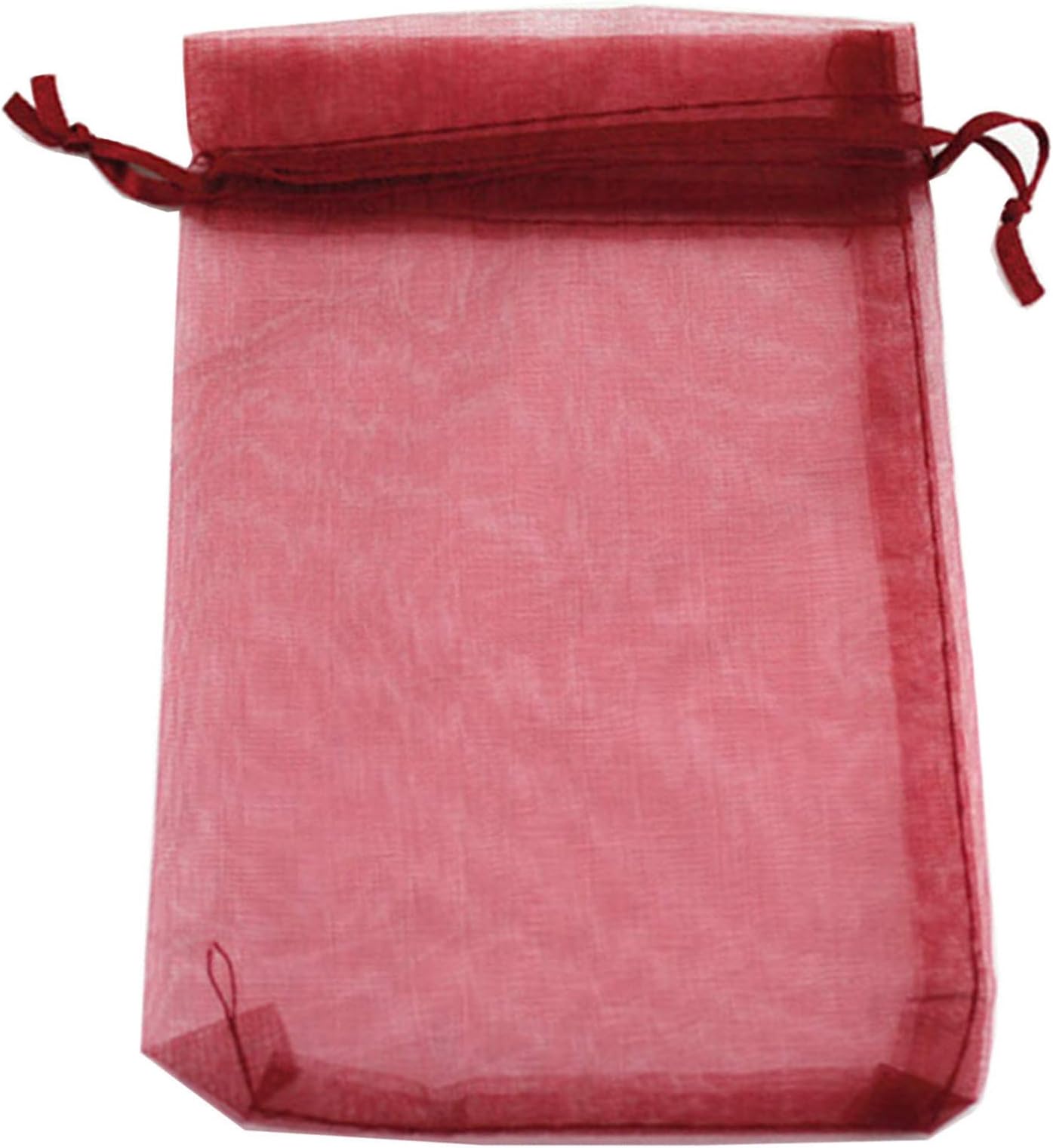 QIANHAILIZZ 50 Pack 12 x 16 Inch Drawstring Flower Bags Organza Jewelry Gift Pouch Candy Pouch Drawstring Wedding Favor Bags (Burgundy)