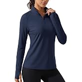 Cavva Women's Quarter Zip Pullover Fleece Long Sleeve Athletic Sweatshirt | 1/4 Zip, Thumb Hole, Thermal Shirt, Warm, Lightweight, Breathable, Mock Neck Tops, for Workout, Golf, Running