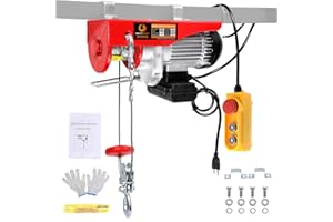 BEAMNOVA Electric Hoist 110-120v Overhead Engine Lift 110-120 Volt with Line 4.92 Ft Remote Control Switch Hook Strap Beam Mounting Bracket Gloves Pulley (1760lbs)