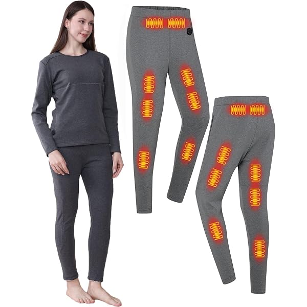Ropa Interior Calefactable Para Mujer - Bragas Y Top Térmico Con 3 Niveles De Calor, Batería 10000 MAh, Ideal Para Invierno, Esquí, Senderismo Y Deportes Al Aire Libre