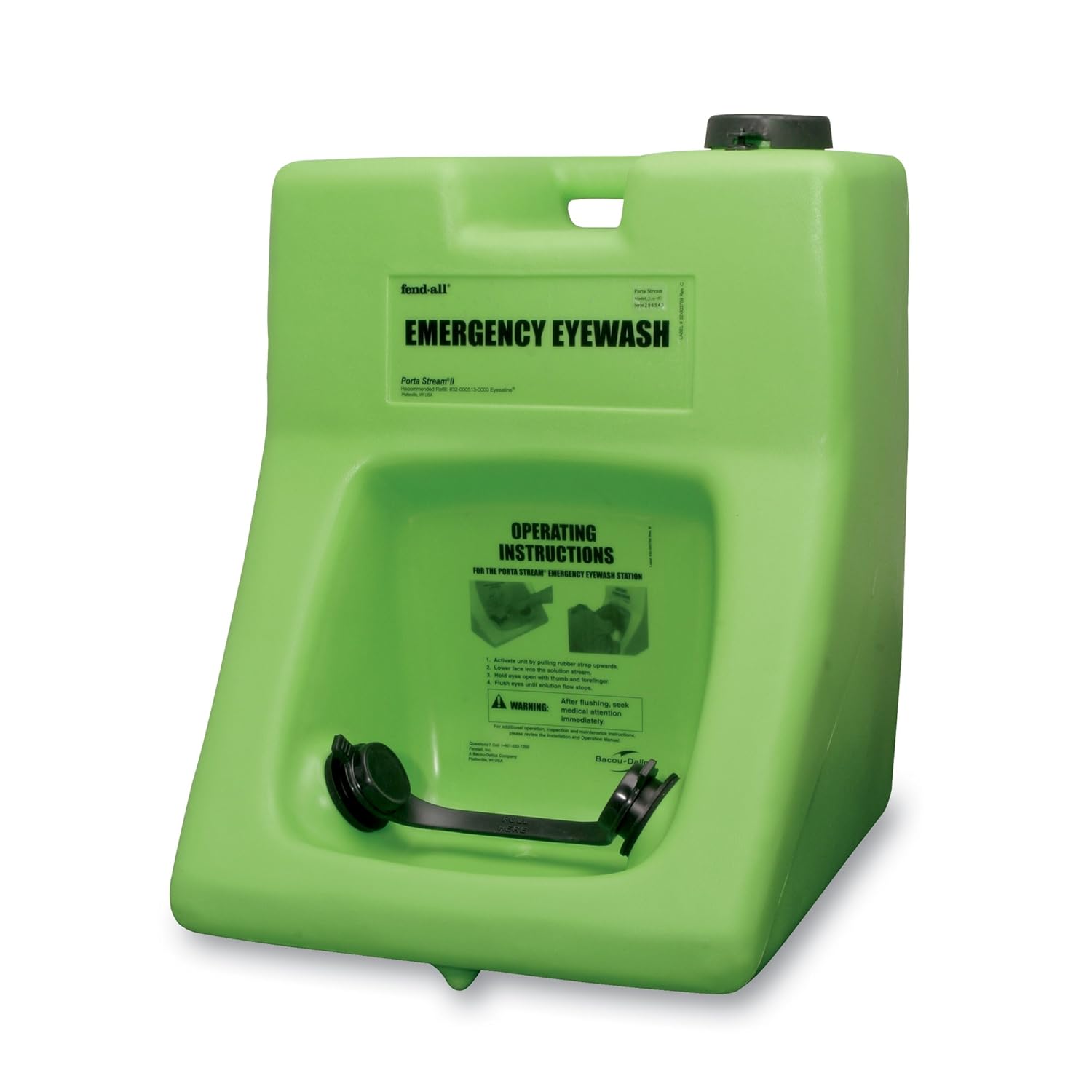 Fendall Porta Stream II 16-Gallon (60.5 L) Refillable Primary Emergency Eye Wash Station (with 8 oz. / 237 ml Water Additive)