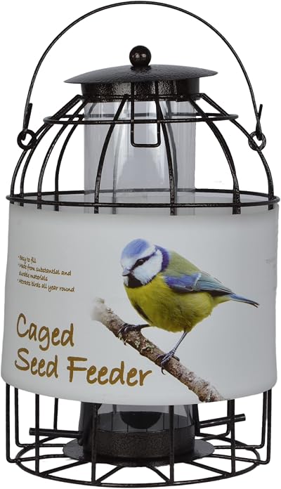 Green Jem Dome Caged Seed Wild Bird Feeder Hammertone Finish