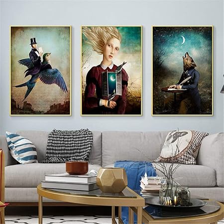 Tzxdbh Christian Schloe Affiche Vintage Art Surrealiste Mur Art