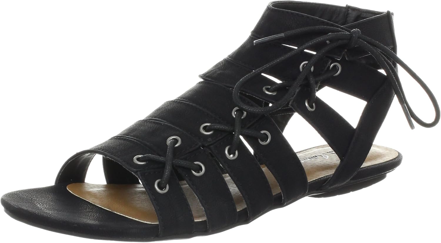 womens black leather gladiator sandals