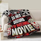 Movie Blanket Gifts for Women Men Girls Boys Vintage Cinema Theater Clapboard Film Popcorn Print Presents for Kids Adults Teen Birthday Christmas Decor Home Couch Sofa Soft Cozy Flannel Throw 60"x50"