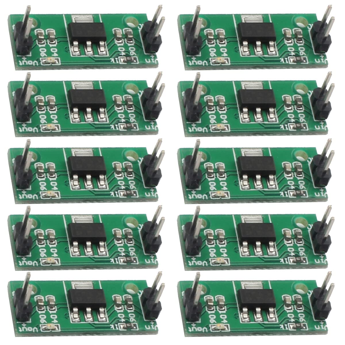 Youmile 10-Pack AMS1117-3.3 Module DC/DC Step-Down Voltage Regulator Adapter Convertor 3.3V Out