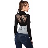 AmélieBoutik Women Lace Back Bolero Cropped Cardigan Shrug