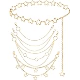 Chain Belt, 5 Pcs Waist Chain for Jeans Pants Pocket Purse Chains Y2k Belt Punk Accessories, Body Belly Chains for Women Men