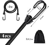 Binswloo 4 x 40 inch Bungee Cords with Hooks 1 m All Black Heavy Duty view 4