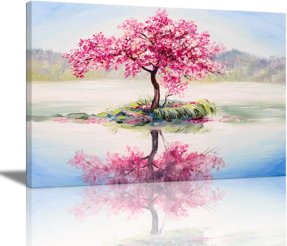 Amazon Co Jp アートパネル 桜の木 湖の反射 絵画 モダン オシャレ インテリア 壁飾り アートポスター Hdしゃしん 木枠付きの完成品 装飾 軽くて取り付けやすい 40x60cm 桜の花1 ホーム キッチン