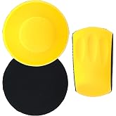 Dura-Gold Pro Series 6" Round &amp; Mouse-Shaped Hand Sanding Block Pads for | Hook &amp; Loop and PSA 6" DA Sanding Discs - PSA Sandpaper Conversion Adapter Pad - Automotive Sand Polish Woodworking Furniture