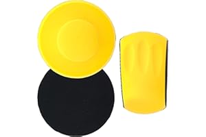 Dura-Gold Pro Series 6" Round & Mouse-Shaped Hand Sanding Block Pads for Hook & Loop and PSA 6" DA Sanding Discs - PSA Sandpaper Conversion Adapter Pad - Automotive Sand Polish Woodworking Furniture