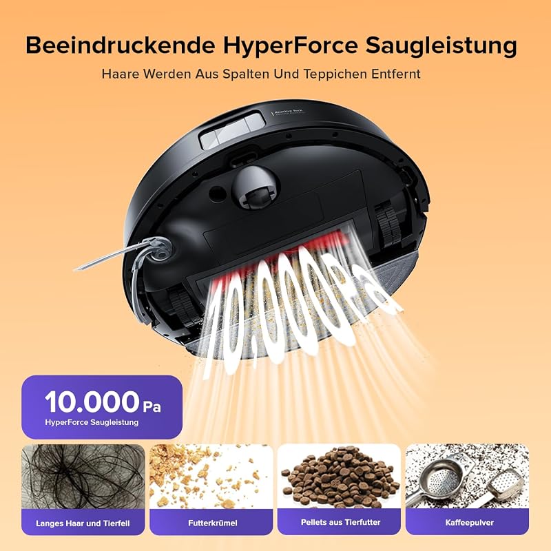 Q10 S5-Set Saugroboter mit Wischfunktion, 10.000 Pa Saugkraft