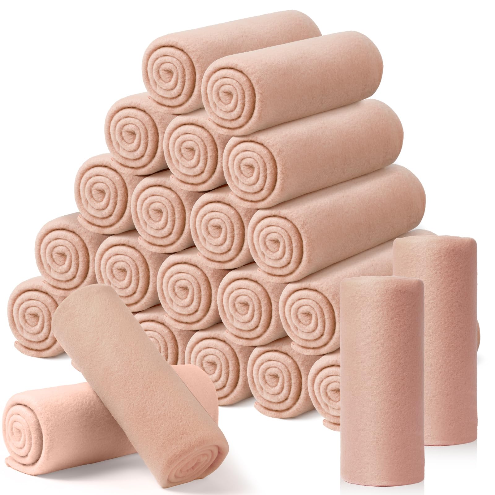 Photo 1 of 24 Packs Fleece Throw Blanket Soft Warm Lightweight Fleece Blanket Cozy Throw Bulk for Bed Couch Sofa Home Office Wedding Gifts Suitable for Seasons, 50 x 60 Inches(Pink)
