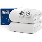 Bedsure Heated Mattress Pad Queen - Bed Warmer with Memory & Preheat Functions, 12-Hour Auto Off & 10 Heat Settings with Dual