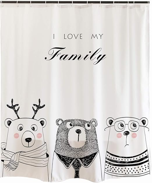 Amazon Com Ofat Home Funny Cute Bear Family Shower Curtain With