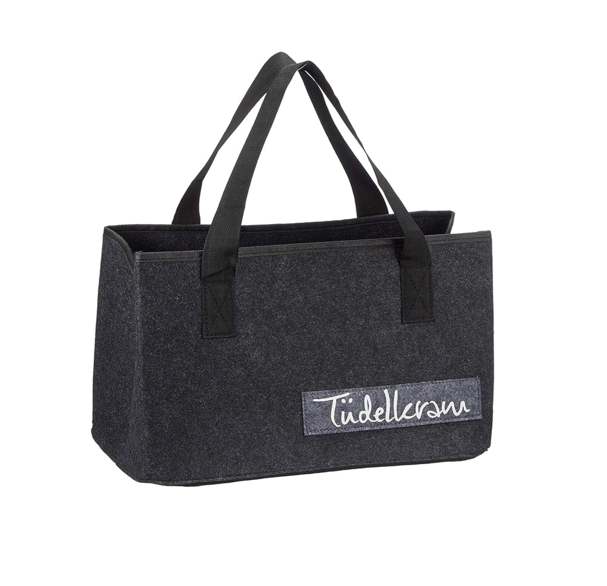 MC-Trend Felt Bag for Storage with Funny Sayings Shopping Bag Shopper Made of Felt, Anthracite - Doilswork, 40 x 26.5 x 21 cm