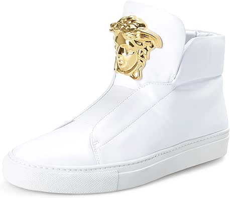Amazon.com: Versace Women's White Leather Hi Top Medusa Fashion Sneaker Shoes Sz US 5.5 IT 35.5 