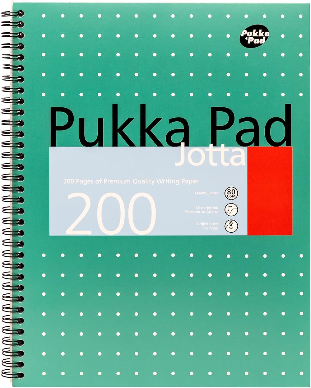 Pukka Pad A4 Dotted Metallic Jotta Book 200 Pages 80GSM 4-Hole Grey