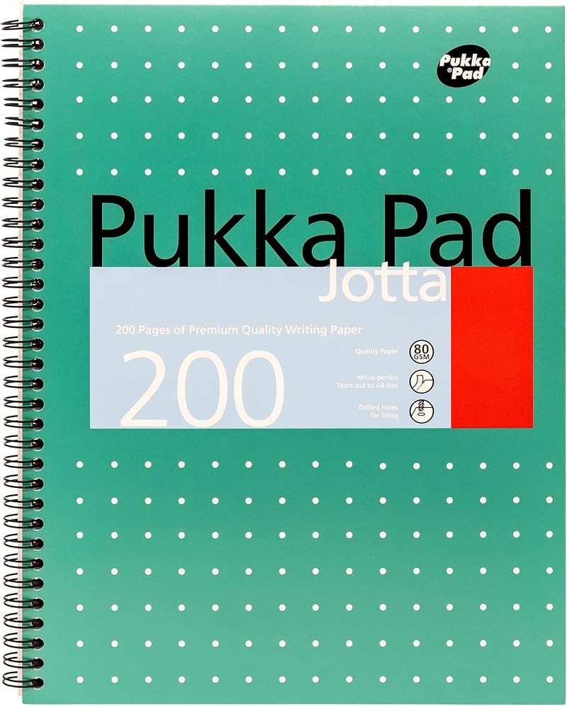 Pukka Pad A4 Dotted Metallic Jotta Book 200 Pages 80GSM 4-Hole Grey