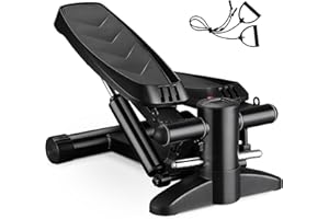 ZENOVA Steppers for Exercise, Mini Stepper Exercise Equipment with Resistance Bands, Stair Stepper with 330lbs Weight Capacity for Home Workouts