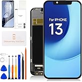 for iPhone 13 Screen Replacement,LCD Display Digitizer Touch Screen Assembly Repair Parts for iPhone 13 Screen A2633,A2482,A2631,A2634,A2635 with Tools(Incell)