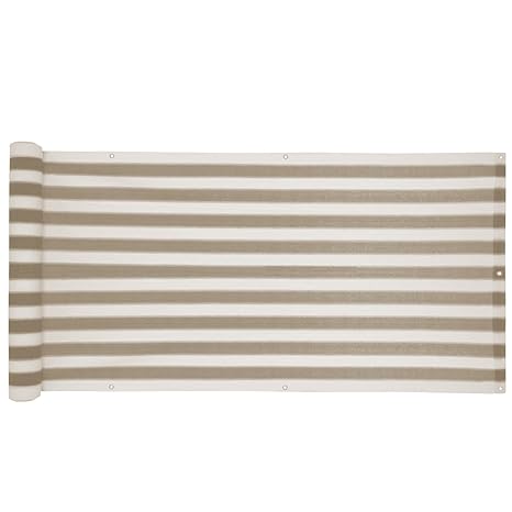 ESTEXO Balkon Sichtschutz/Balkonbespannung Balkonsichtschutz Balkonverkleidung 0,75 m x 6,00 m - Grau-Weiß gestreift