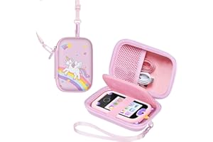 Leayjeen Kids Smartphone Case Compatible with Celluloid/Luyiilo/Yosfeng 2.8-inch Touch Screen Childs Smartphone for 3-10 Years Old Girl Toy Cell Phone-Pink Unicorn(Case Only)