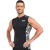 GoldFin Mens Wetsuit Vest, Sleeveless Wet Suits Tops for Men 2mm Front Zip Neoprene Jacket Swimming Diving Surfing Snorkeling