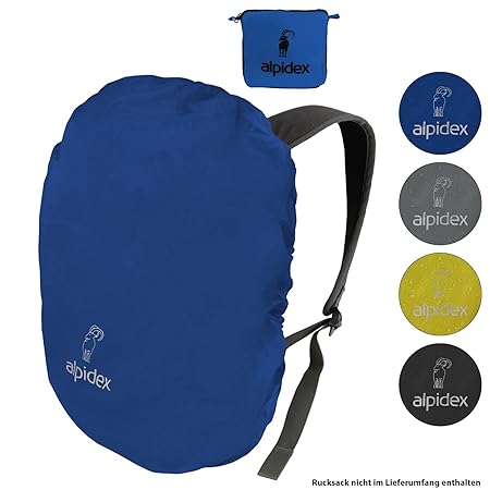 ALPIDEX Rucksack Regenschutz Regenhüllen Verschiedene Größen und Farben, für Rucksäcke Aller Marken, mit Kordelstopper und in